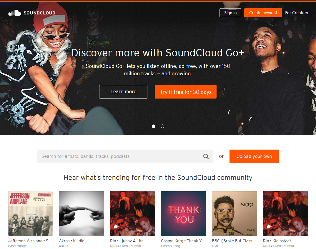 音声配信やオリジナルRemix 配信向けのクラウド音源データベース【SoundCloud】
